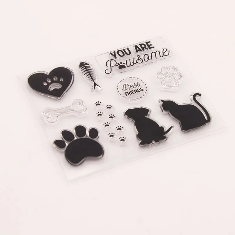 Печать WaxLittle Cat Dog силиконовые прозрачные штампы для скрапбукинга DIY альбом