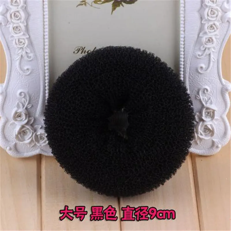 black9cm 1 шт. модный элегантный женский Корректировщик фигуры пончик Кольцо для волос булочка модный инструмент для укладки волос аксессуары инструмент для волос - Цвет: black9cm