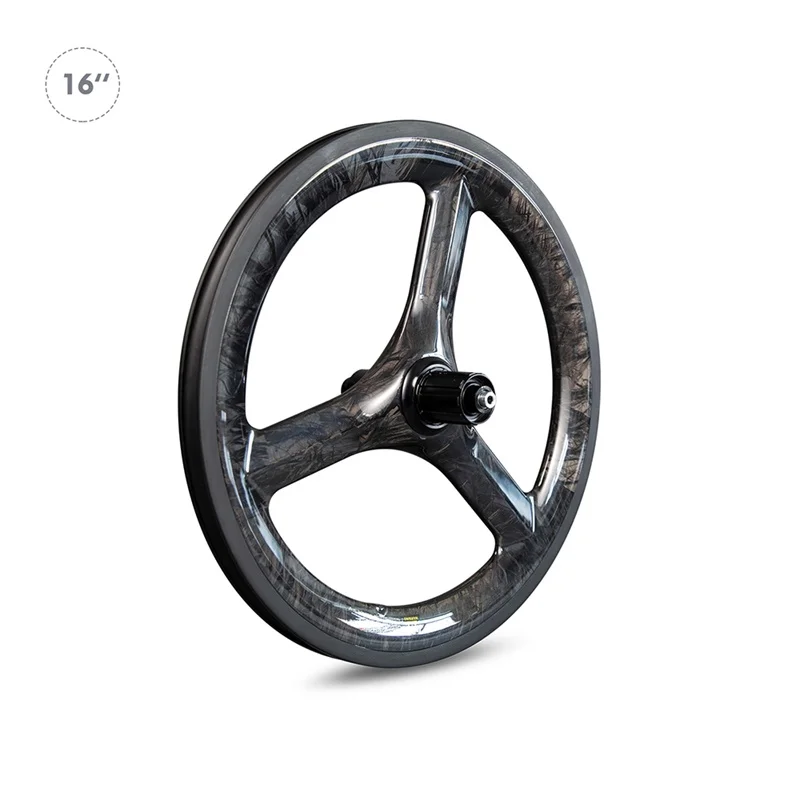 Billig ICAN Carbon Faltrad 16 Zoll Trispoke Marmor Oberfläche 349 T700 Carbom Faser 40mm 23mm Carbon 3 Speichen Laufradsatz