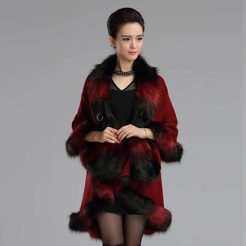 Новинка осенне-зимние накидки пончо женское модное длинное пальто с воротником