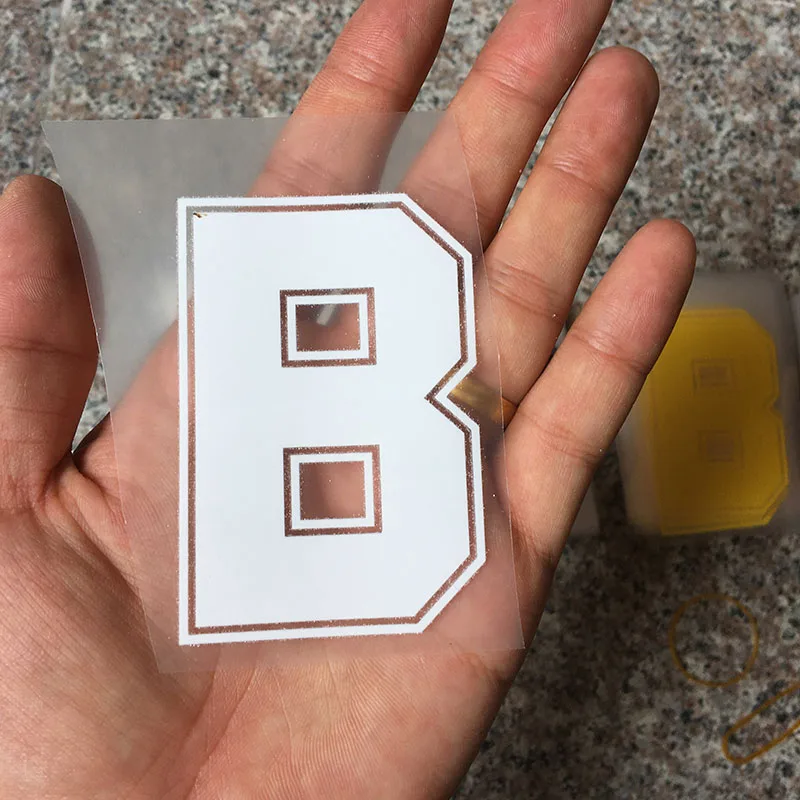 8cm B Горячая фиксация накладки для ногтей теплопередачи Горячие бирки для одежды с золотым тиснением сумка рубашка письмо номер железа на заплатках - Цвет: 8cm B