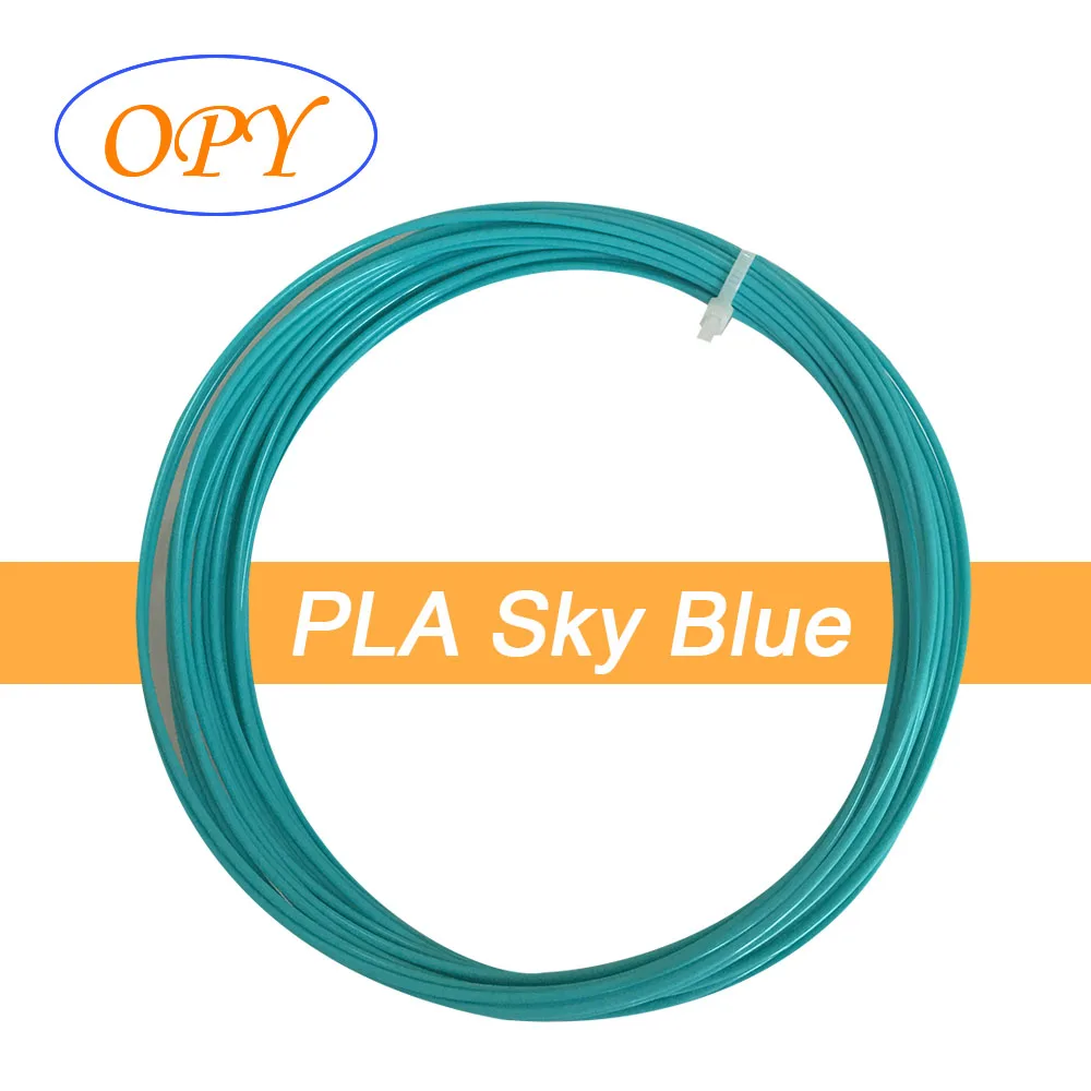 PLA Sky Blue 10m 3D печатная ручка материал Блестящий деревянный мрамор шелк золотая нить 10 м 1,75 мм Rohs Fdm впечатляющая масса термопластичная жесткая нить - Цвет: PLA Sky Blue 10m