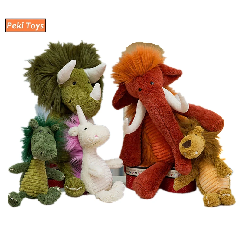 Большая распродажа милые Животные слон Единорог крокодил динозавр Лев мягкие