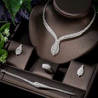 hibride african 4pcs bridal zirconia jewelry sets for women dubai nigeria cz crystal wedding jewelry aretes de mujer n 893