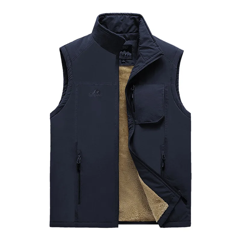 Dark blue Thicken Мужские жилеты, Новое поступление, летний мужской жилет без рукавов, весна-осень, повседневный жилет для путешествий, для улицы, тонкий жилет, жилет, мужская одежда - Цвет: Dark blue Thicken