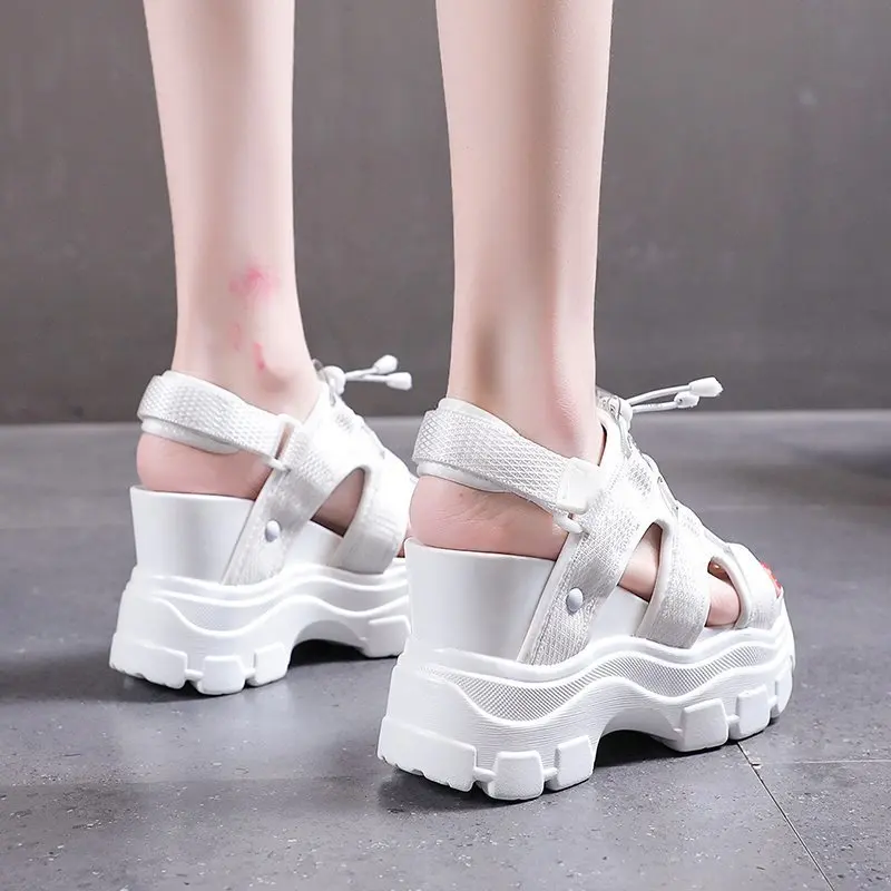 

Platform Sandals Women New Summer Chunky High Heels Female Wedges Shoes for Women Fish Toe Red Sandalia