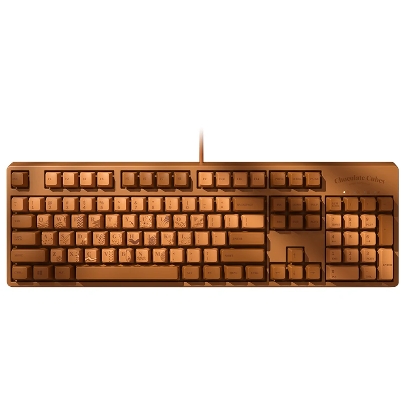 AJAZZ Gaming Keyboard with Res/Green CHERRY Mechanical Switch 104 Keys Chocolate Mechanical Keyboard for Notebook PC