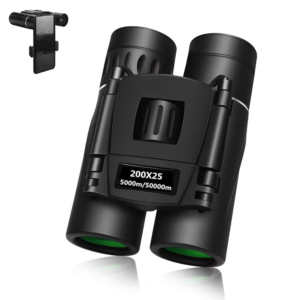

200x25 Mini Portable Telescope Powerful Zoom HD 50000M Binocular Folding Long Range Low Light Night Vision Telescope for Camping