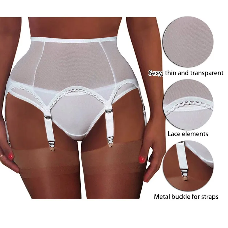 Винтажные летние новые женские пикантные прозрачные подвязки с поясом выше