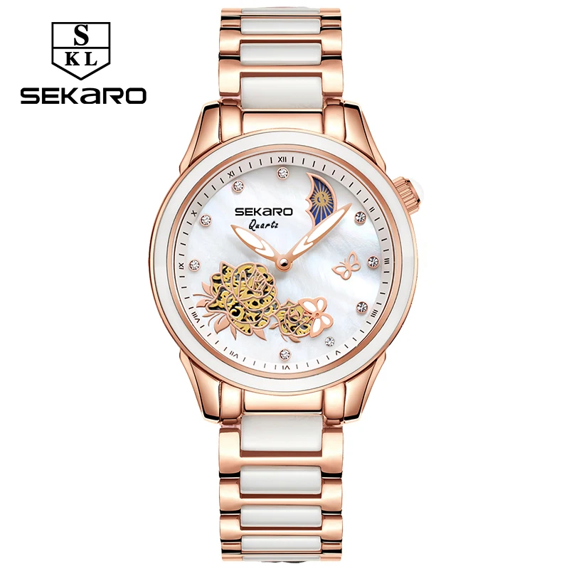 SEKARO 2020 женские керамические часы дизайн бабочки сапфировые наручные лучший