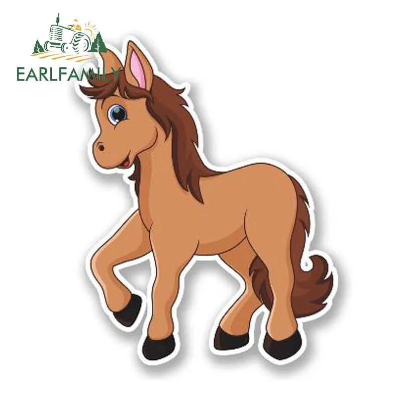 EARLFAMILY 13 см x 12 мультяшная Автомобильная наклейка милая лошадь пони виниловые