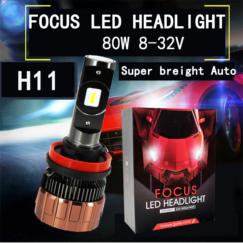 

Светодиодсветодиодный лампы Niters mini car H11, H7, 80 Вт, 12000LM, H8, H1, 9005, 9006, 9012, с автофокусом, комплект противотуманных светильник р