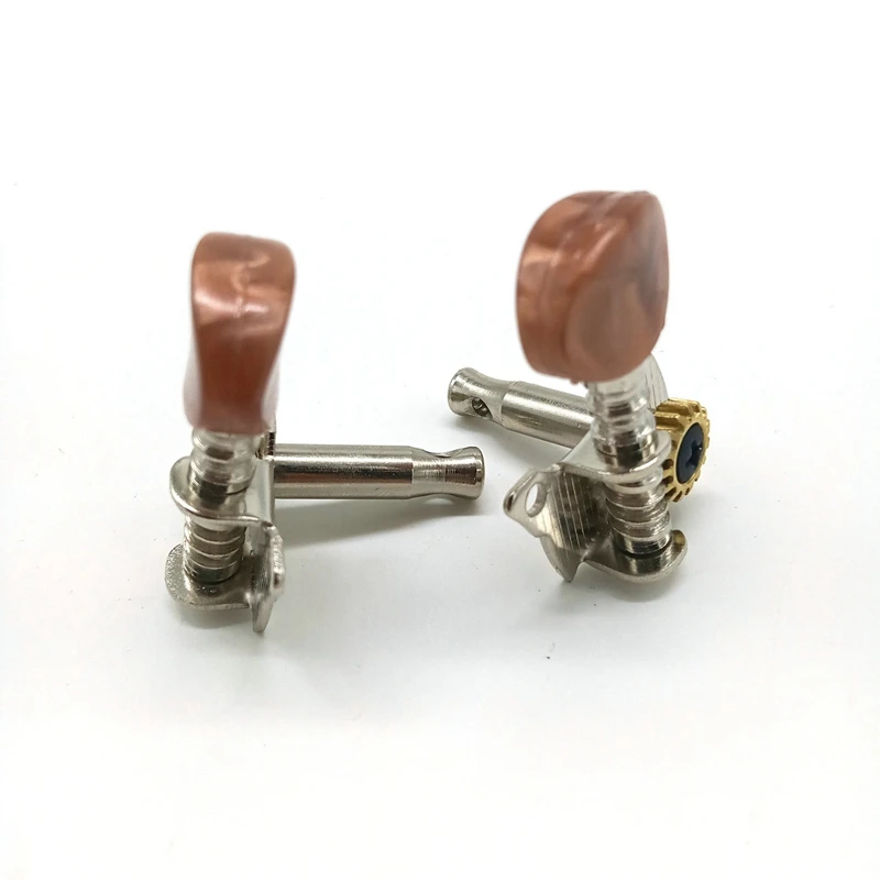 

2R2L Metal Ukulele Locking String Tuner Guitar Tuning Peg Machine Head with Brown Head Pegs for Ukulele Guitar Part