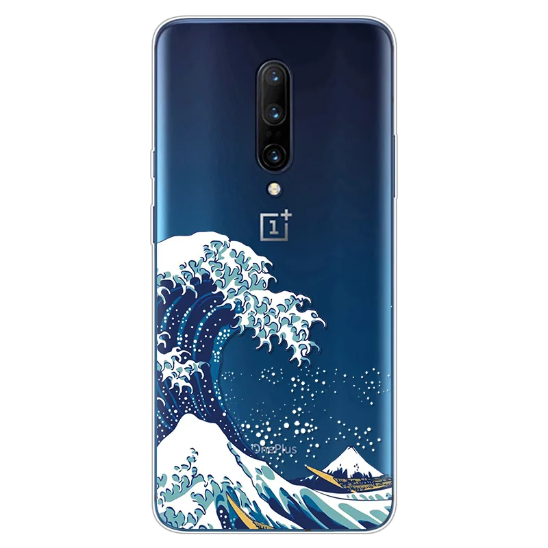 Прозрачный волнистый персиковый чехол для телефона Oneplus 8 7T 7 Pro 6 6T 5 5T 3 Мягкий ТПУ