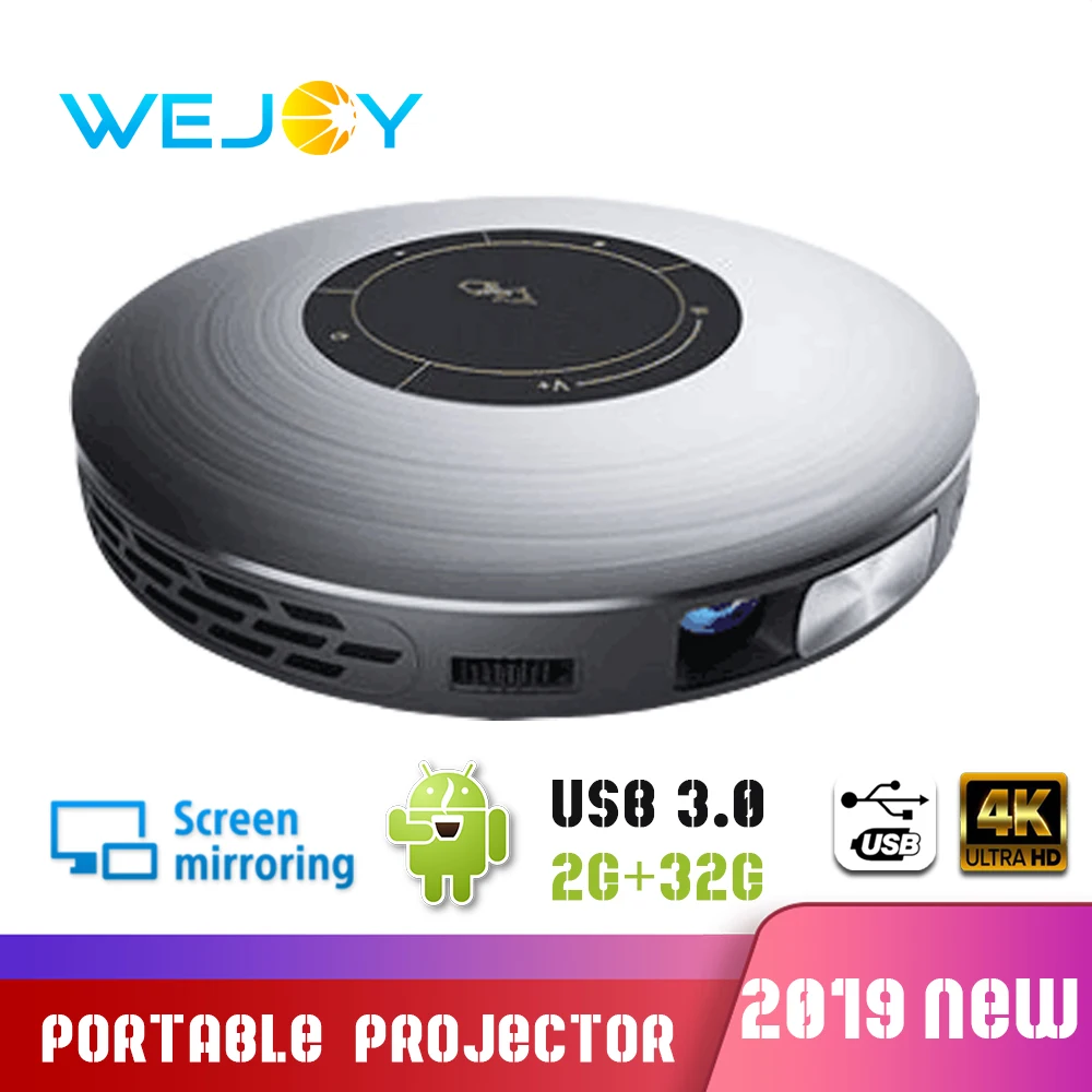 Портативный проектор Wejoy DL = P2 с USB 3 0 4K домашний кинотеатр сотовый поддержкой Android