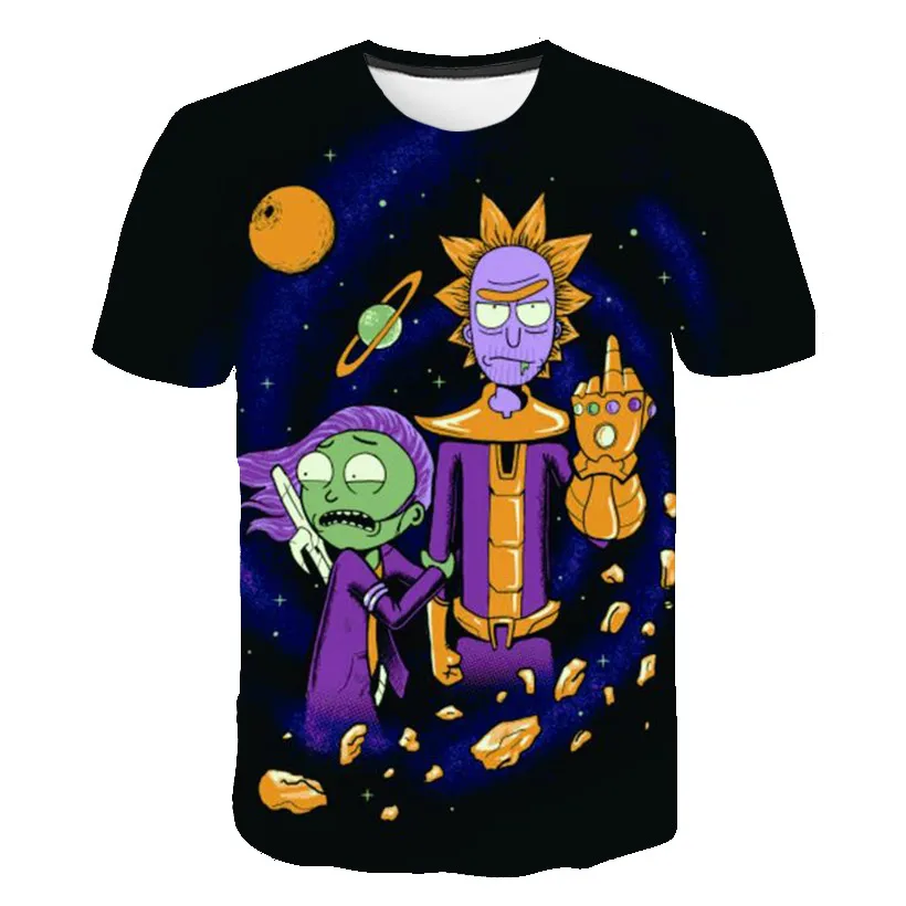 2019 camiseta de marca moda verano dibujos анимиды Рик и Морти 3d imppresión hombres/mujeres хип хоп camiseta|Мужские