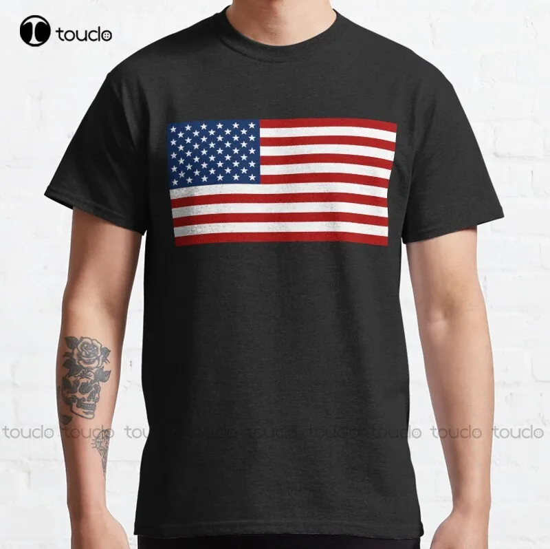

New The American Flag Classic T-Shirt Cotton Tee Shirt Unisex red tshirts for women