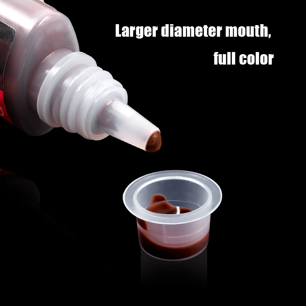 100Pcs Plastic Tattoo Ink Cups For Permanent Makeup Eyebrow Pigment Container Caps Disposable Accessories 9MM | Красота и здоровье