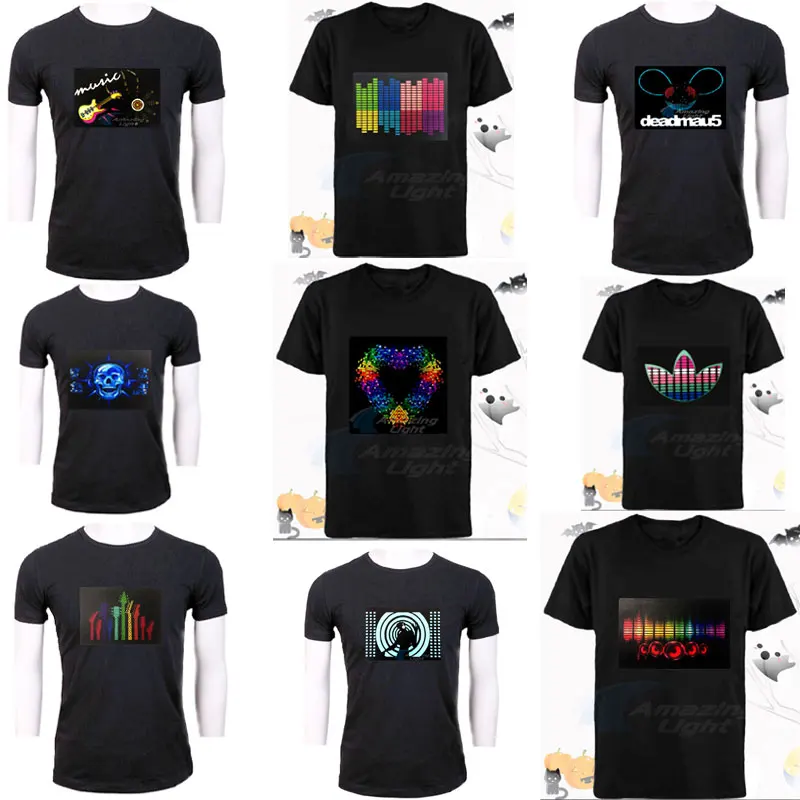 100% хлопковая футболка коробки мигает логотип светится Панель светильник