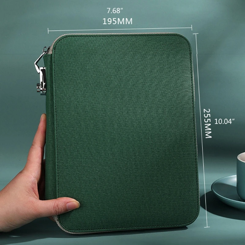 

PU Leather Notebook Business Notepad Loose Leaf Binder Spiral Notebook with Zipper Lock Travelers Handbook Notebook B5
