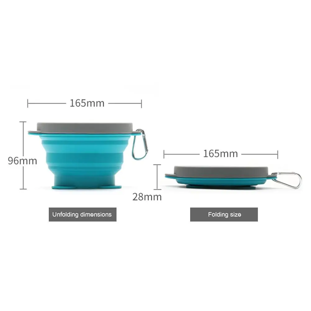 

Durable Foldable Bowl Classic Delicate Outdoor Picnic Collapsible Baby Feeding Food Container 720mL Foldable Bowl w/Lid