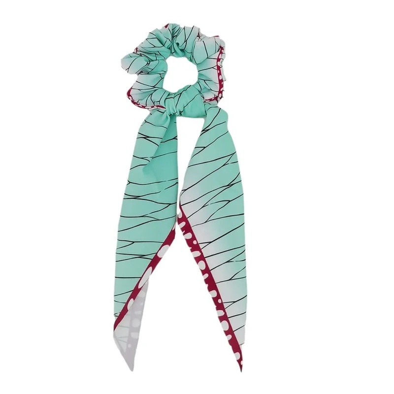 

Demon Slayer Cosplay Hair Ring Ribbon Anime Kochou Shinobu Kamado Tanjirou Hair Tie Headwear Accessories Props Women Girls