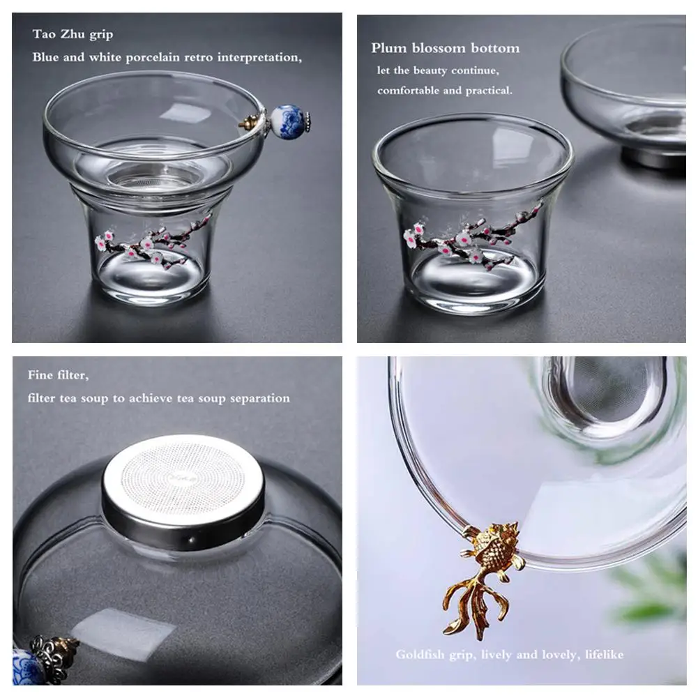 Стеклянный ситечко для чая с ручкой Чайный фильтр заварки листового китайский