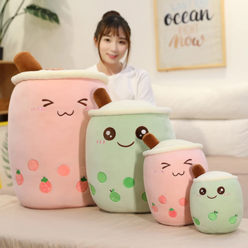 

24-50CM Cute Milk Tea Pillow Doll Children's Plush Toy Sleeping Pad Pillow Sofa Home Decoration Plush Toy Birthday Gift