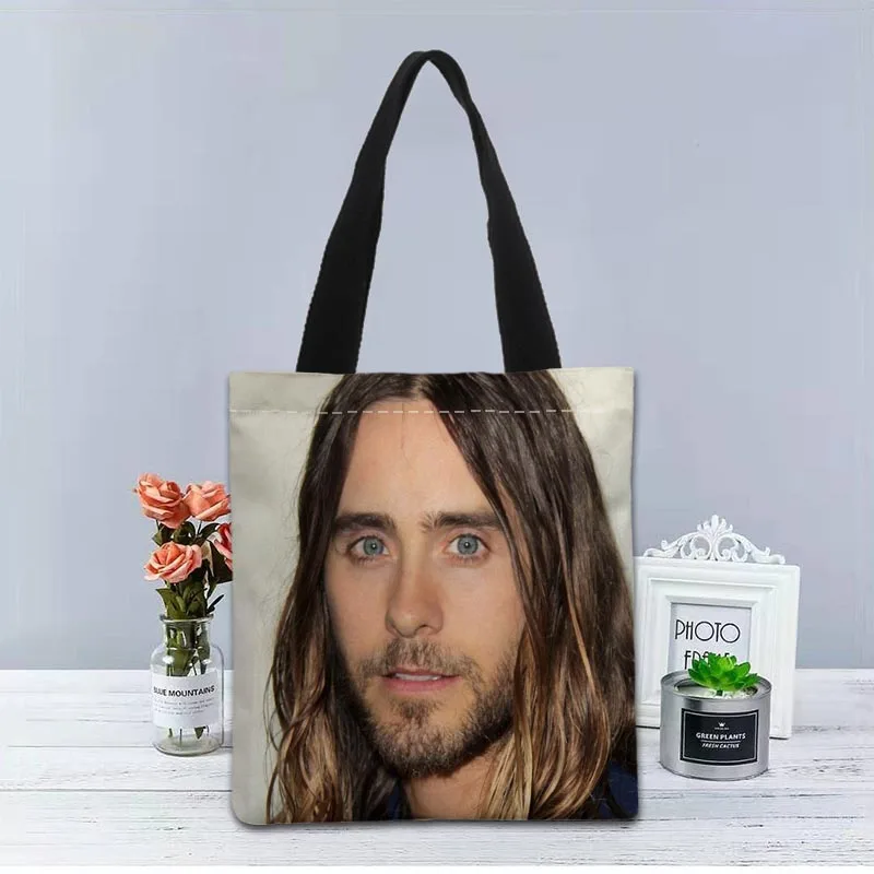 

Jared Joseph Leto Handbag Foldable Shopping Bag Reusable Eco Large Unisex Canvas Fabric Shoulder Bags Tote Cloth Pouch 1208