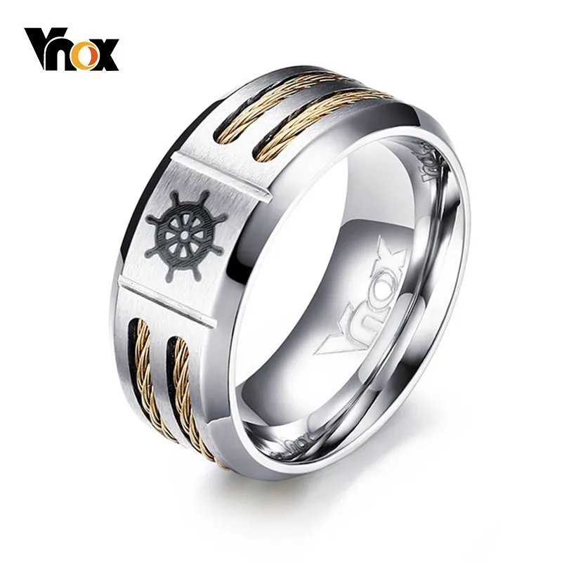 Стильные мужские кольца для руля Vnox 9 мм нержавеющая сталь anel masculino спортивный