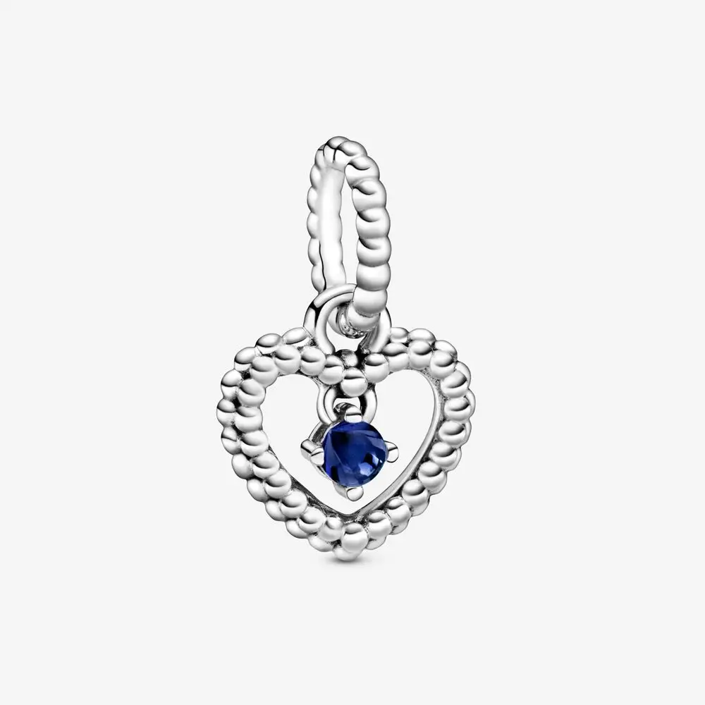 

2020 HOT 100% 925 Sterling Silver SEP.Birthstone Heart Dangle Charm Silver fit Original Pandora Bracelets Jewelry Women Gift