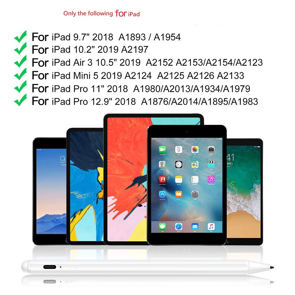 Стилус для Apple iPad Pro 11 12,9 10,5 9,7 активный смарт-карандаш емкости для Mini 5 4 Air 1 2 3