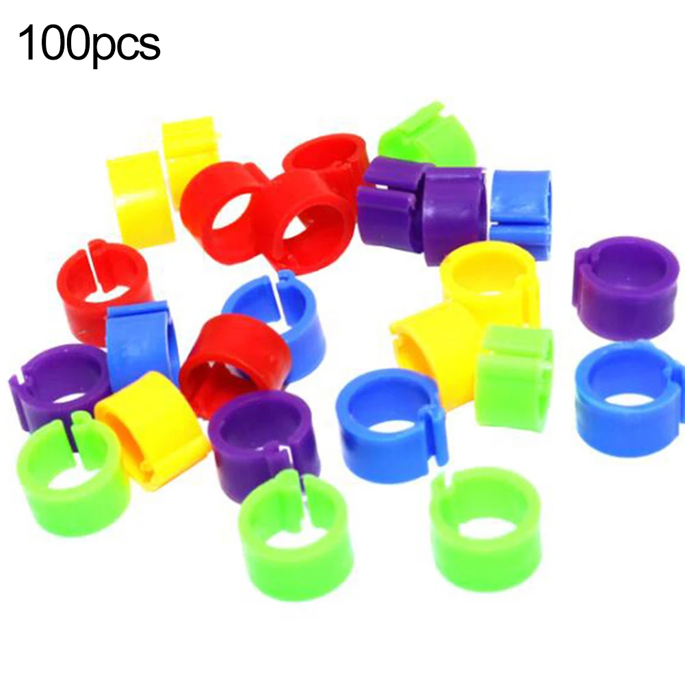 

hot !!! 100Pcs Plastic Birds Poultry Duck Pigeons Dove Parrot Leg Foot Bands Clip Rings Use for identifying similar looking bird