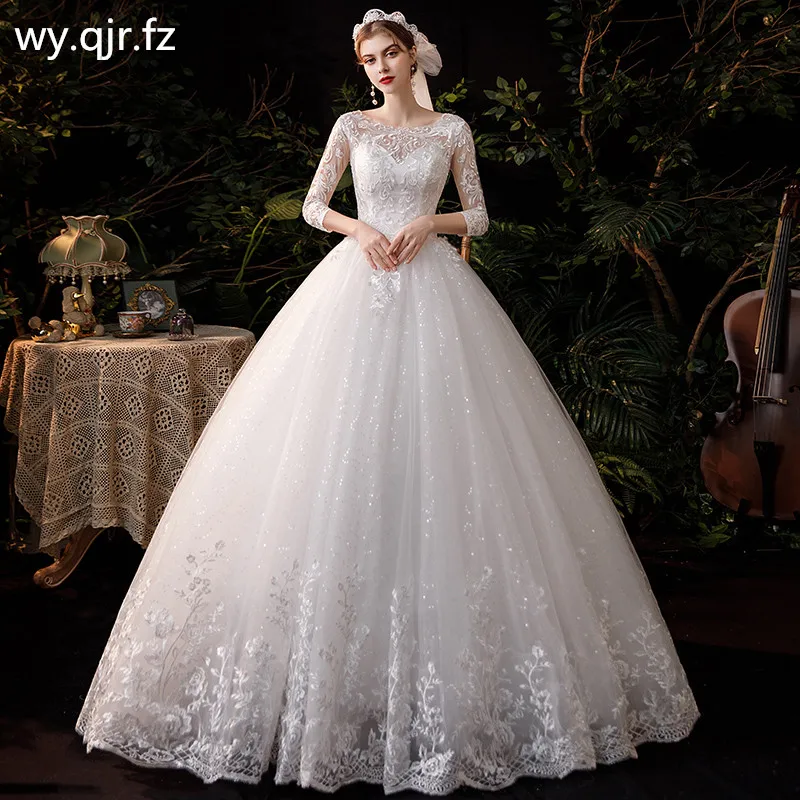 Женское свадебное платье с вышивкой кружевное Сетчатое длинными рукавами и