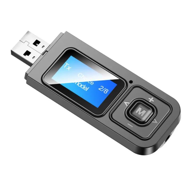 

Bluetooth 5,0 приемник передатчик аудио адаптер ЖК-дисплей 3,5 мм беспроводной стерео музыкальный адаптер для ТВ ПК автомобильный динамик