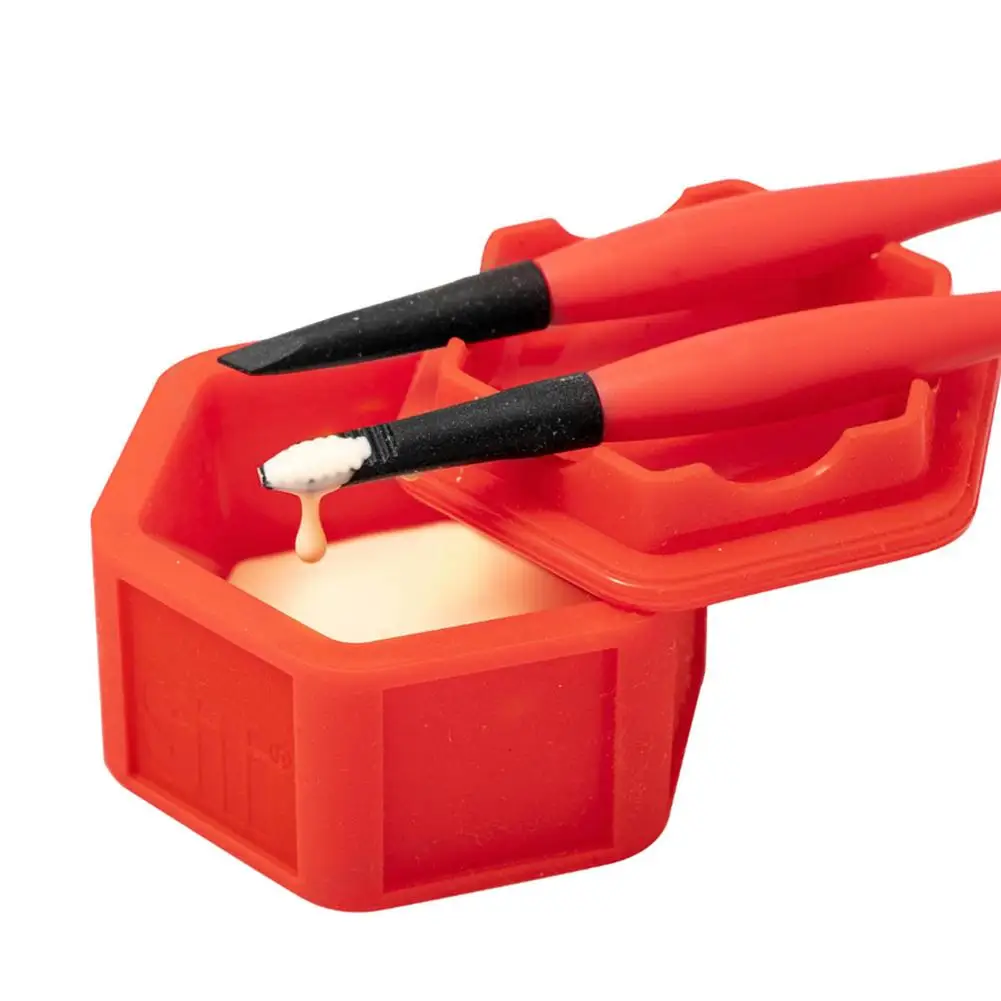 

Glue Brush Holder With 3 Glue Brushes For Crafts Woodworking Multi-purpose Sealed Cap Chisel Tip Removing Excess Glue Dropship