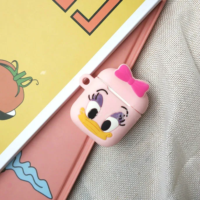 Female Donald Duck Милый мультяшный беспроводной Чехол для наушников для Apple AirPods 2 Силиконовый чехол для зарядки наушников Защитный чехол для AirPods - Цвет: Female Donald Duck