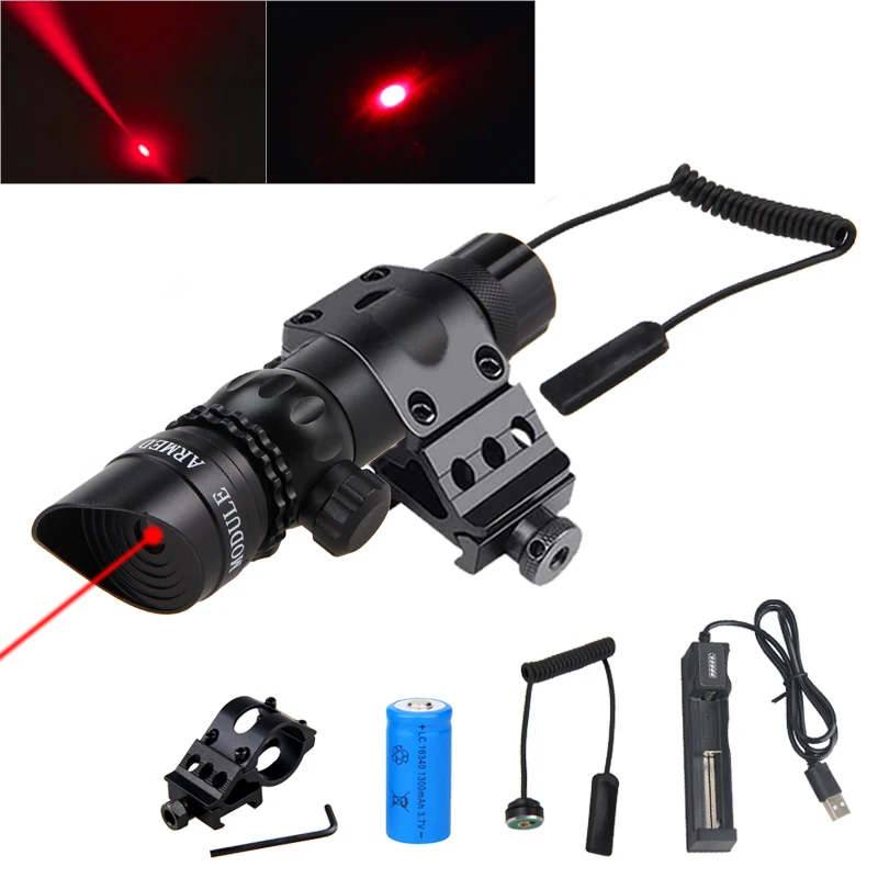 Охотничий точечный лазерный прицел тактический красный/зеленый 532нм Регулируемый переключатель + для