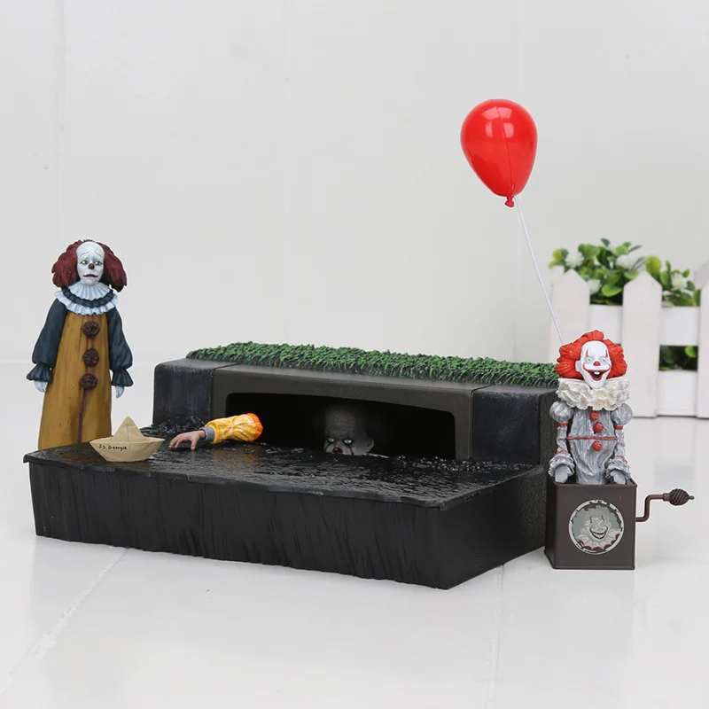 sewer nobox 18 см NECA Pennywise 1990 Стивен Кинг это Pennywise Джокер клоун neca Хищник Джокер фигурка игрушки куклы - Цвет: sewer nobox