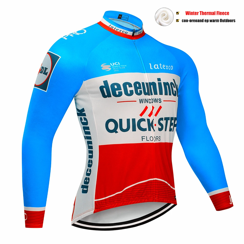 Новинка, комплект зимней одежды для велоспорта QUICK STEP Pro Team, одежда для велоспорта из бельгийского материала, Мужская одежда для велоспорта Go Pro, теплая флисовая одежда для велоспорта - Цвет: 9