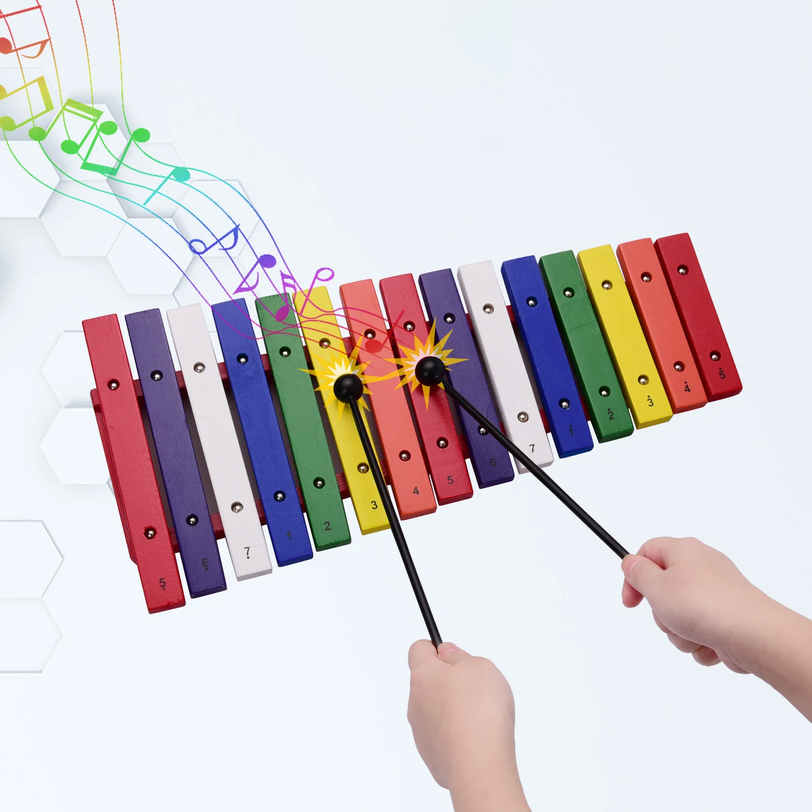 

ammoon 15 Keys Xylophone Colorful Musical Percussion Instrument Early Education Instrument for Music Sense Development