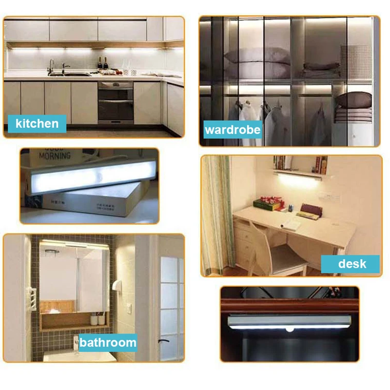 

Motion Sensor LED Lamp Smart Night Lights USB charging LED Lamp Bedroom Wardrobe Kitchen Stairs Outdoor Emergency Lighting light