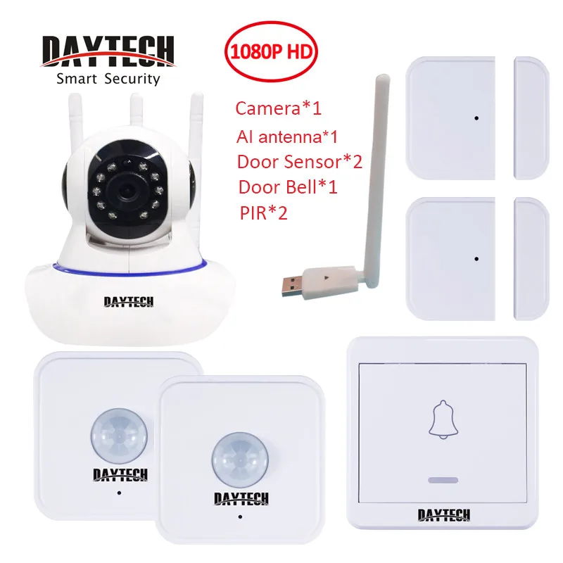 8826 Kit2 DAYETCH домашней безопасности CCTV gsm, для самостоятельной сборки сигнализация с IP камерой WiFi двухстороннее аудио 1080P Приложение iOS Android - Цвет: 8826 Kit2