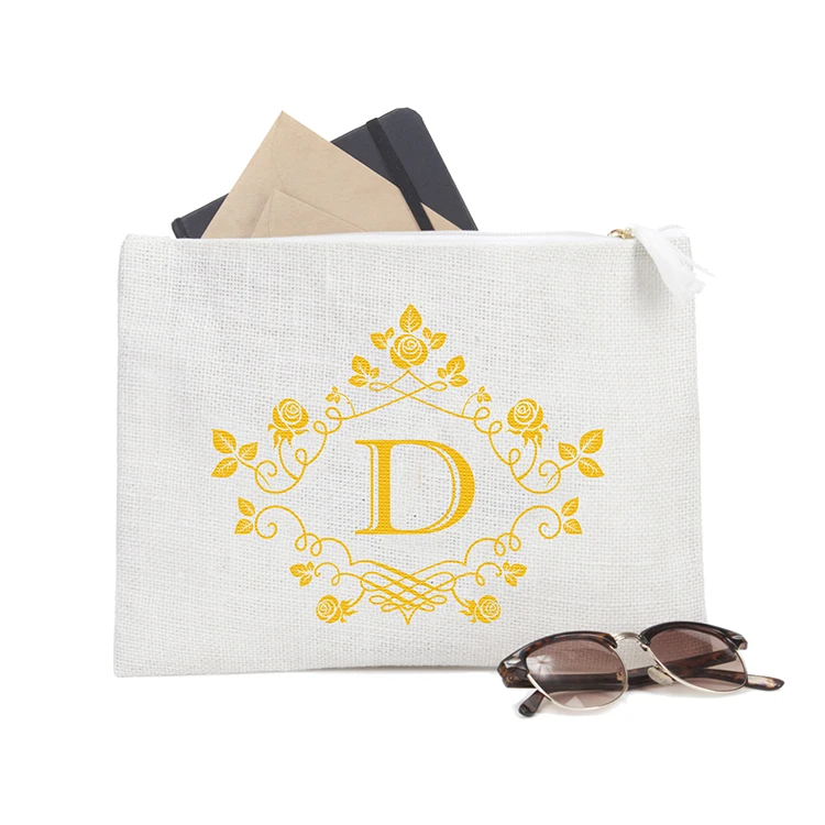 Персонализированные начальные D природа Макияж косметичка девичник вечерние