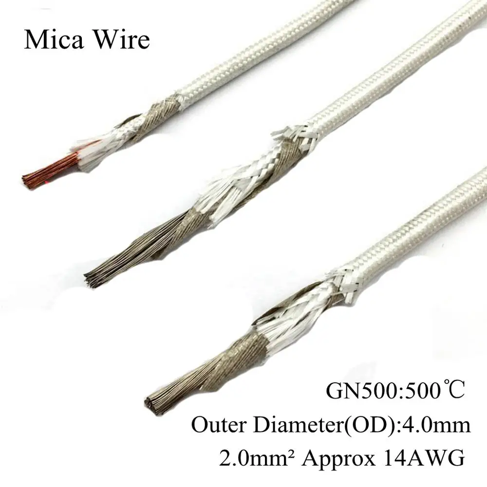 14AWG 2 квадратная слюда проволока из стекловолокна оплетка лента GN500 медная