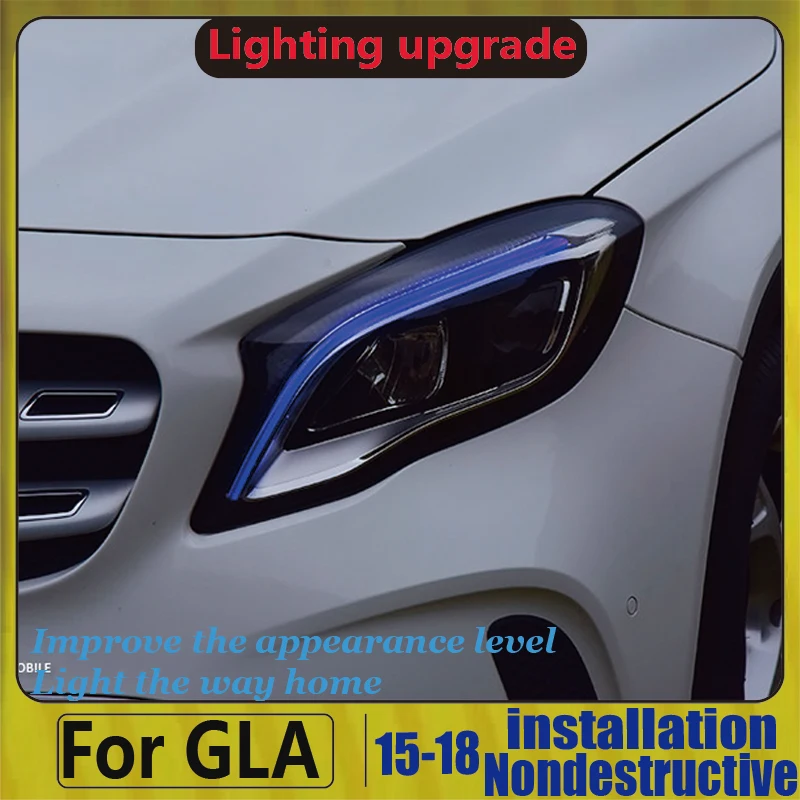 Car Styling Head Lamp For Mercedes- Benz GLA 200 220 260 2015 2016 2018 Headlights ALL LED Headlight Daytime Running Light DRL | Автомобили