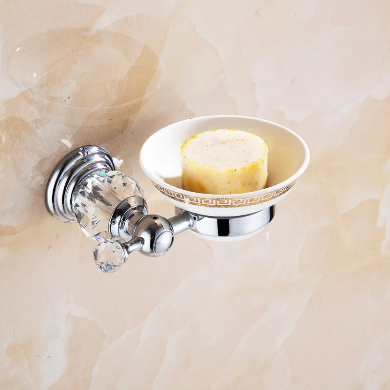 Хромированная полировка серии 612C латунный и хрустальный настенный держатель для
