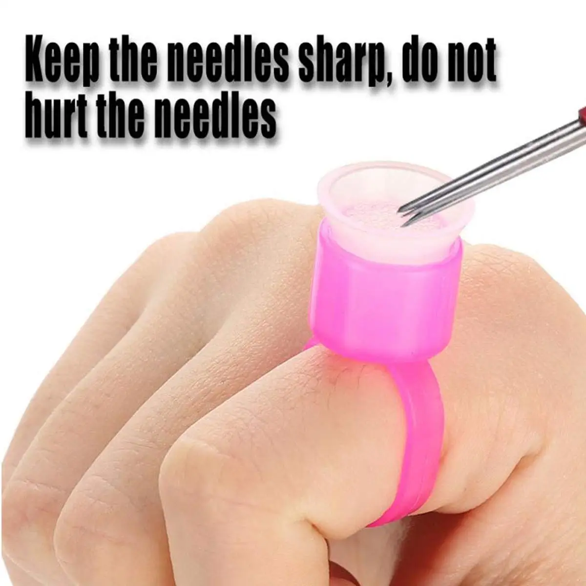

100PCS Professional Ring Tattoo Ink Cups Caps Plastic Disposable Microblading Pigment Ink Holder With Base Tattoo Accessories