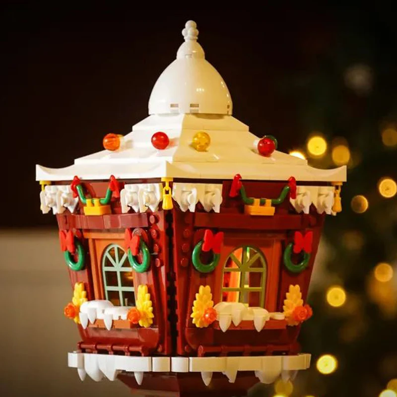 Блоки архитектурные уличные светильник ильники домик на елку с надписью Merry Christmas