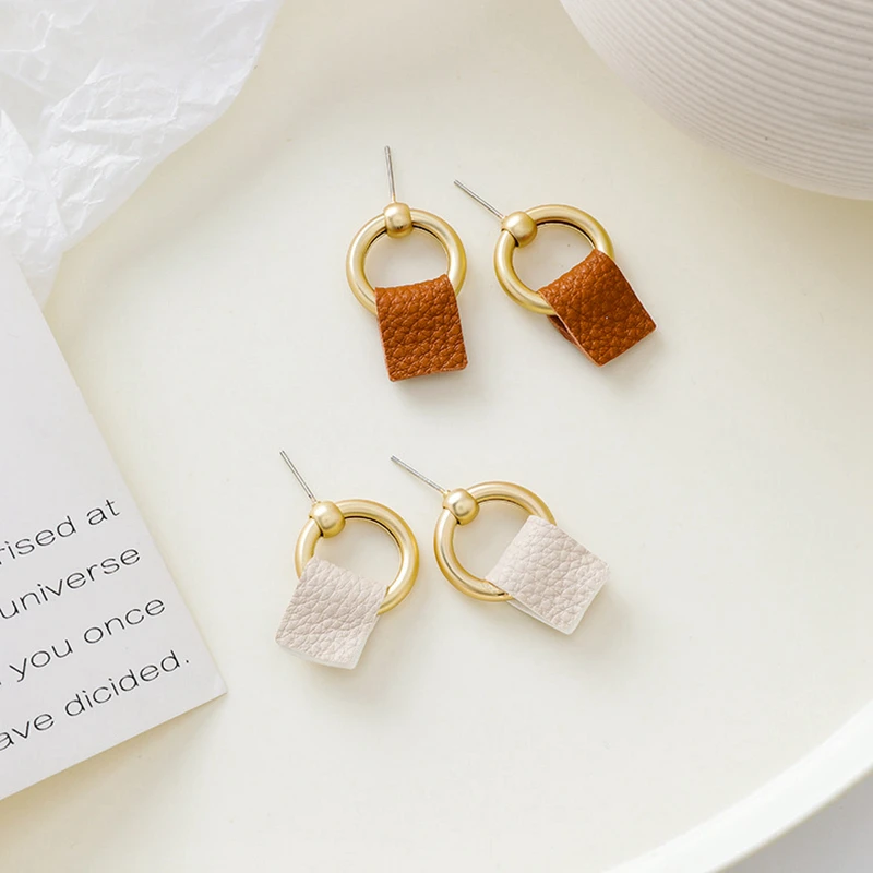 Корейский Новый Дизайн винтажные геометрические металлические Висячие серьги